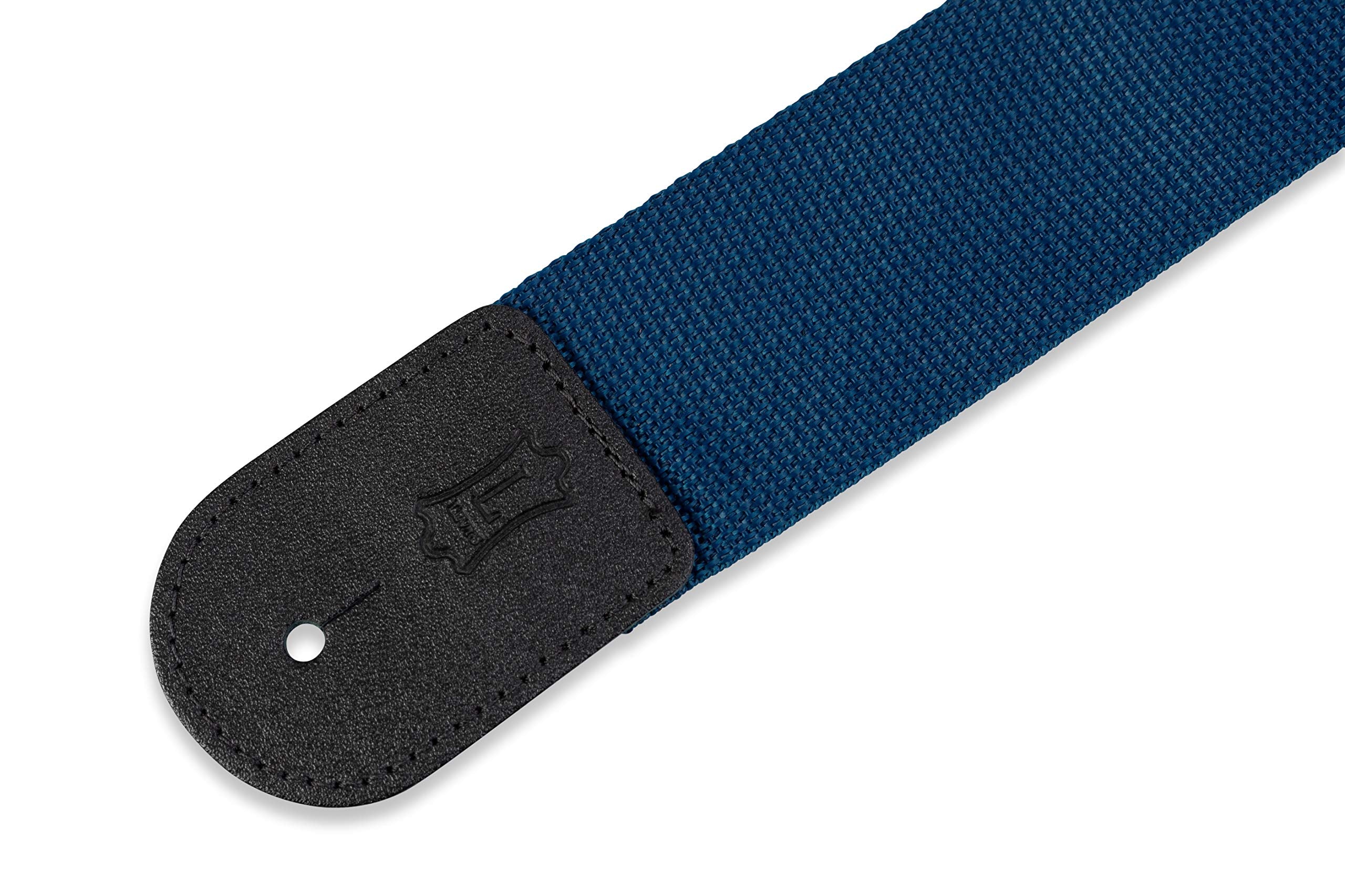 Levy's Leathers 2'' Polypropylene Guitar Strap with Genuine Leather Ends and Tri-glide Adjustment. Navy (M8POLY-NAV)